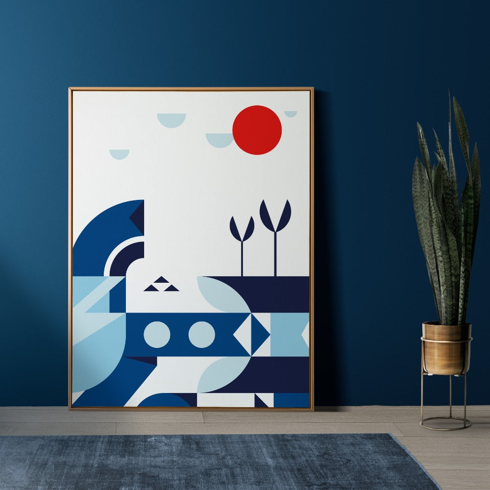 Landscape in Classic Blue