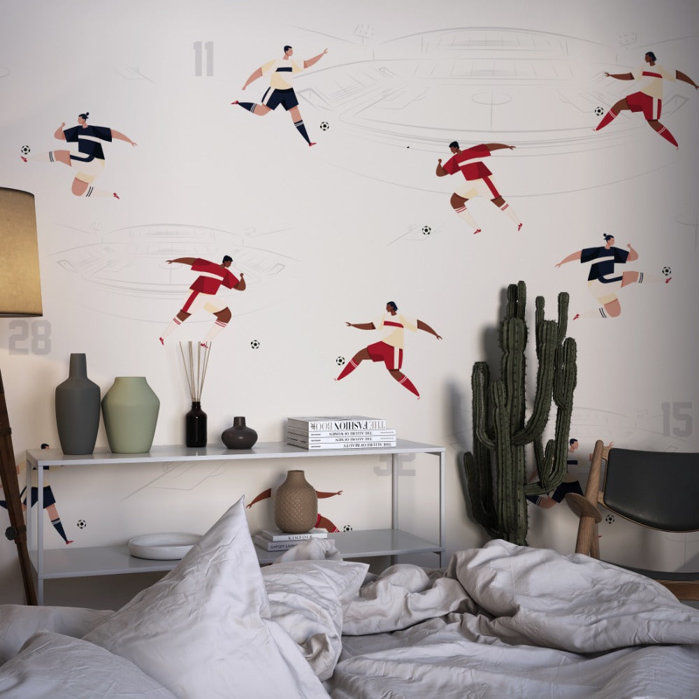 kids football bedroom wallpaper
