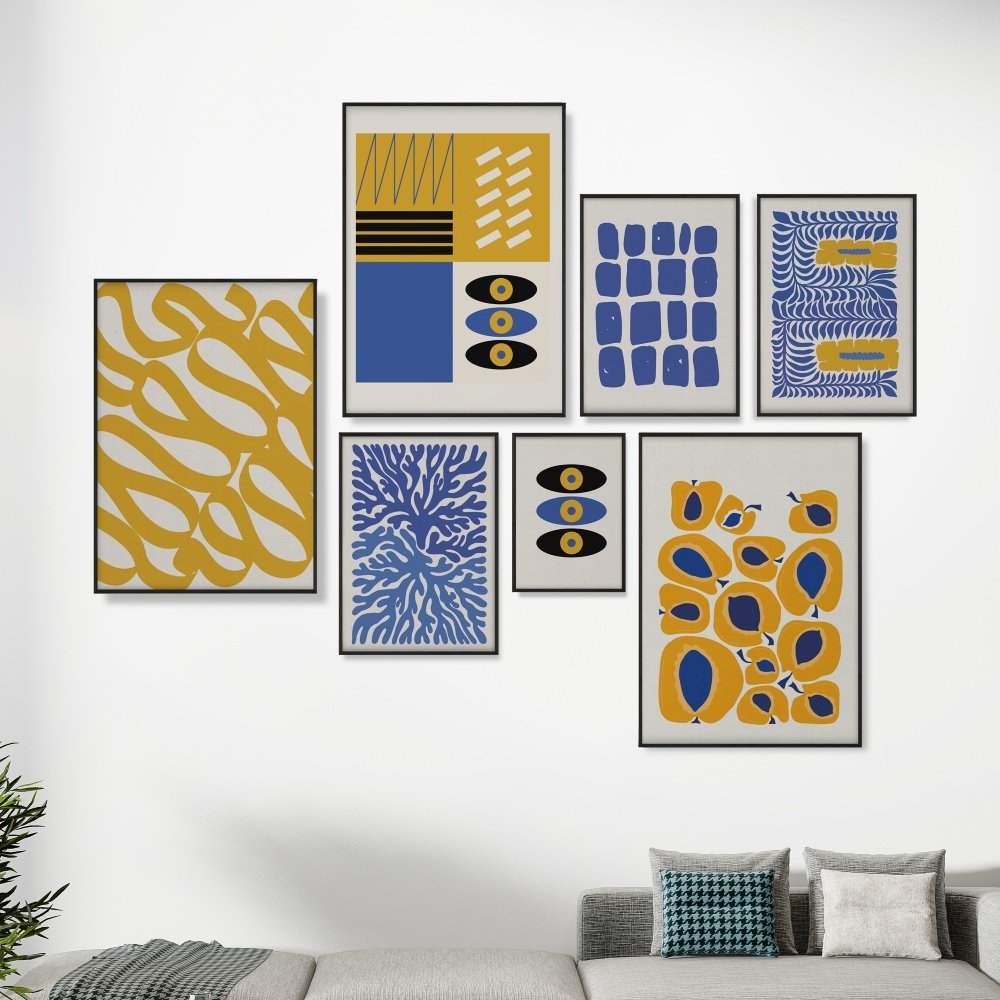 Misty Blue - set of 7