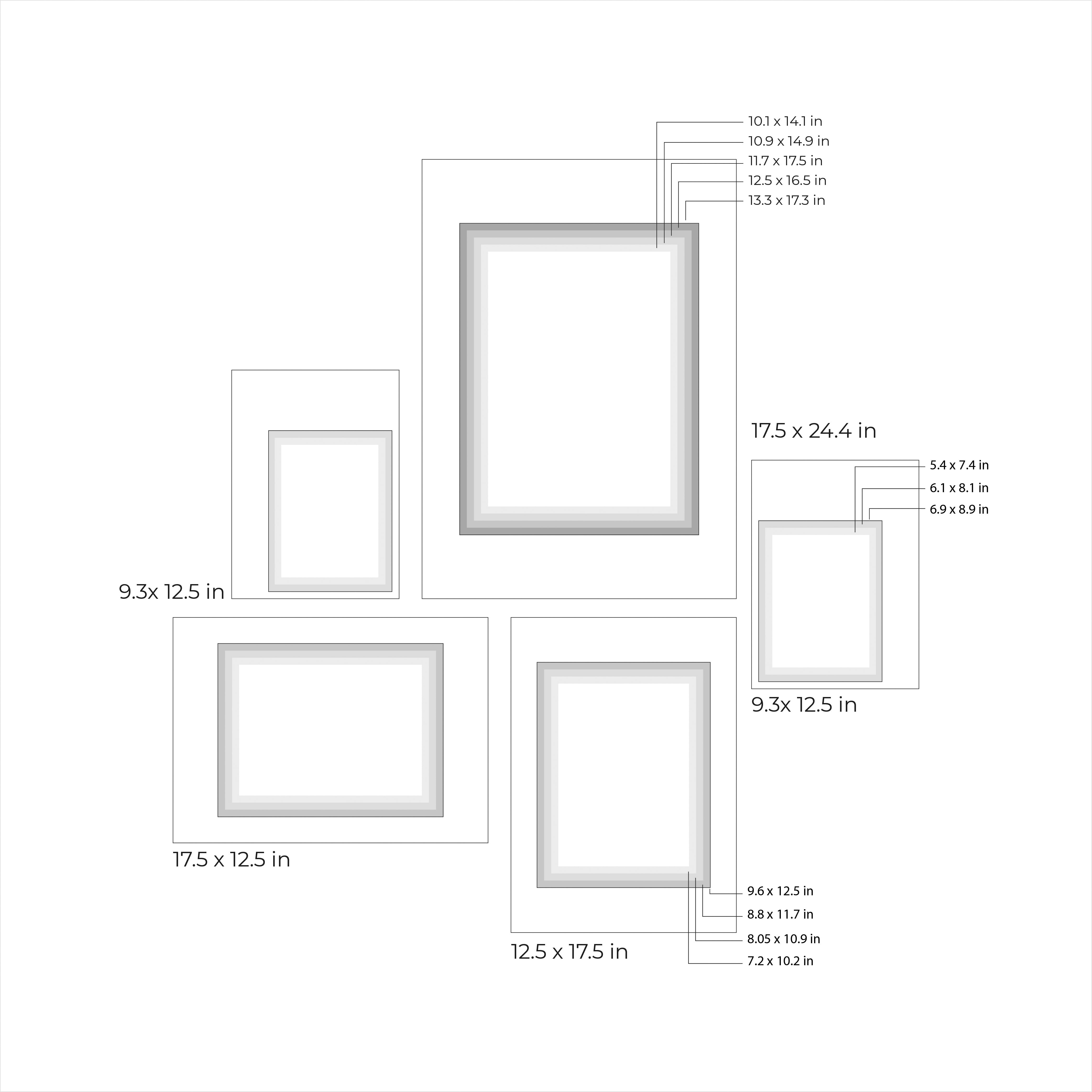 Geometric Elegance in Black & White - Set of 5