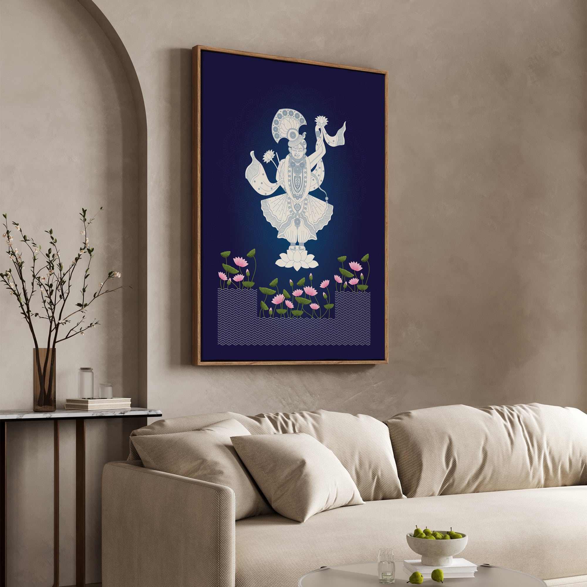 Pichwai Art - Eternal Grace, Wall Art Canvas Painting