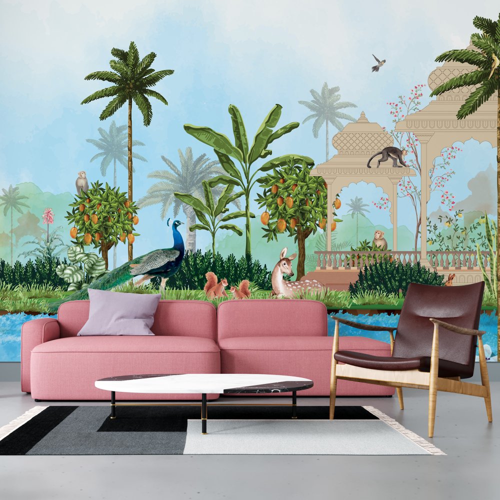 Animal kingdom, forest kingdom kids room wallpaper