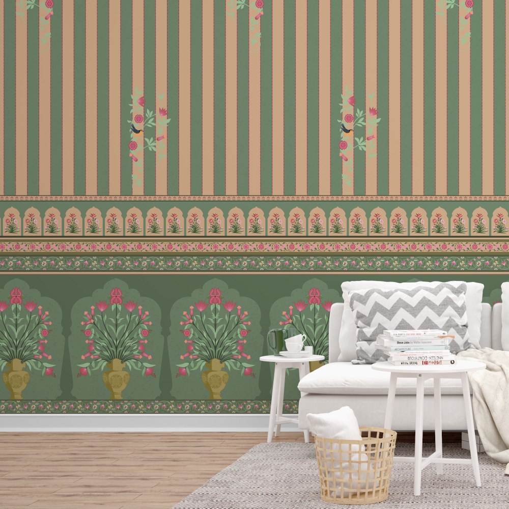Symmetrical Garden bedroom wallpaper