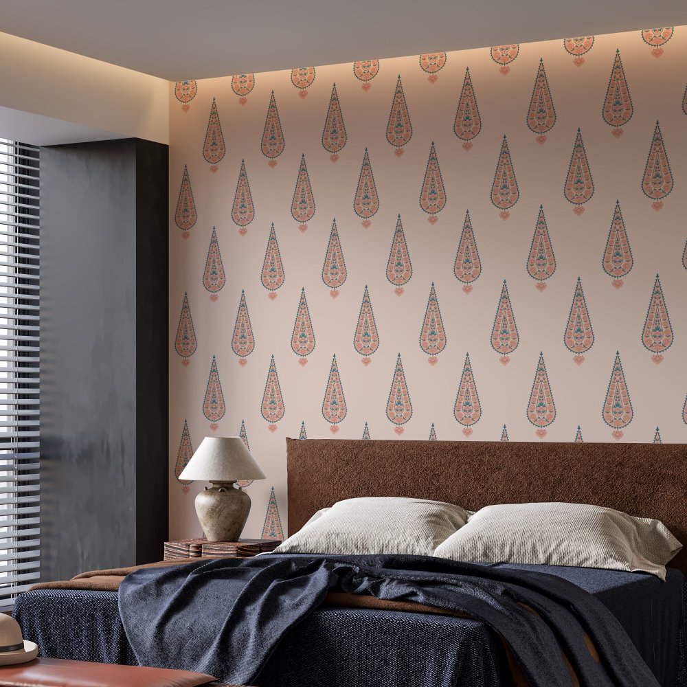 Bloom in Peach- Kids Room Wallpaper