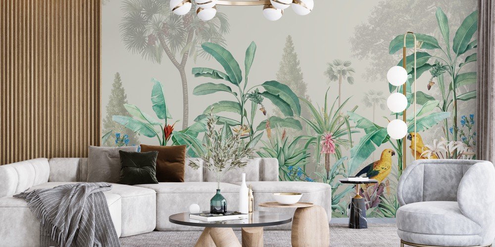 Parrots visiting tropical lines