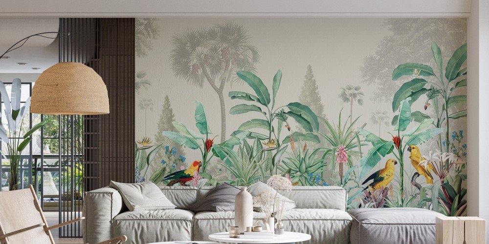 Parrots visiting tropical lines