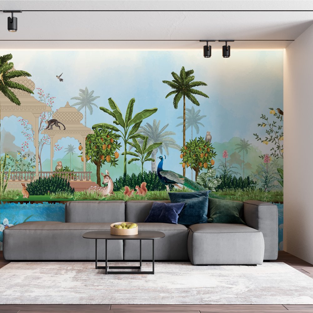 Animal kingdom, forest kingdom kids room wallpaper