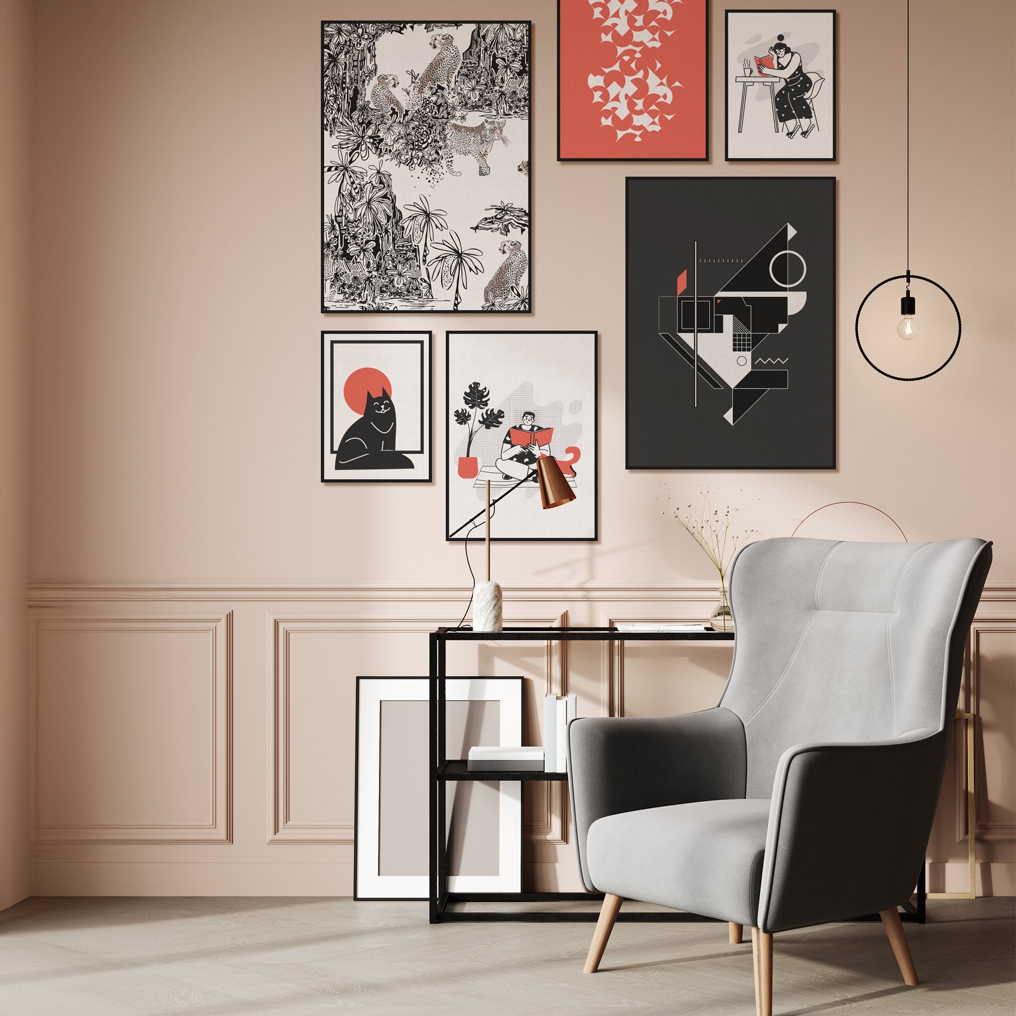 Eclectic Narratives in Black, White & Coral