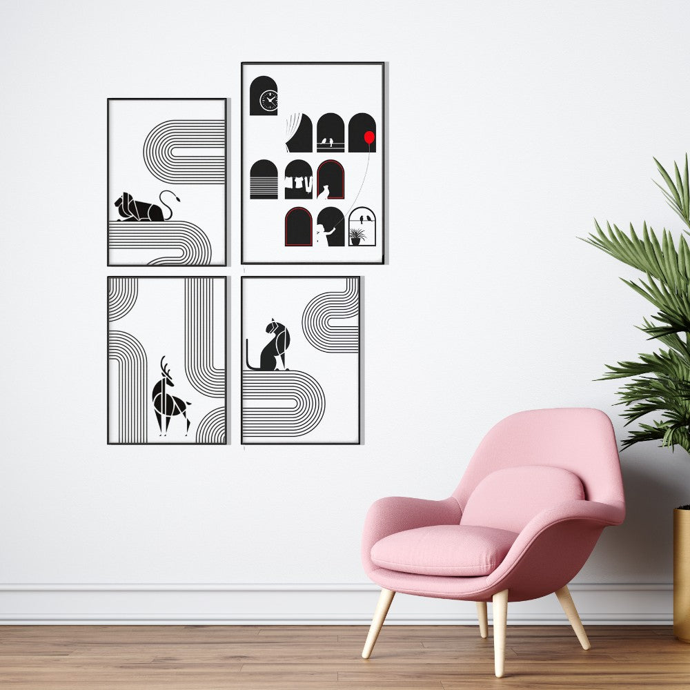 From the Black Window - Set of 4