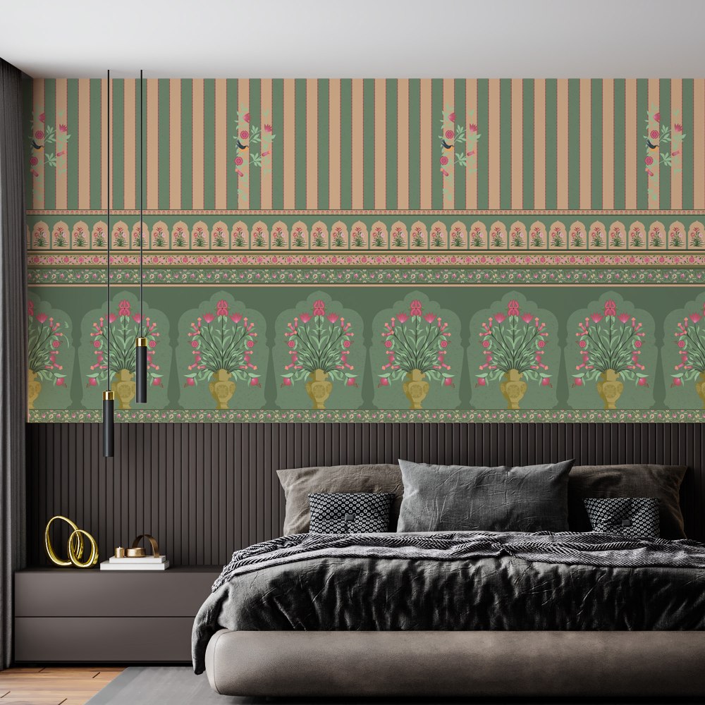Symmetrical Garden bedroom wallpaper