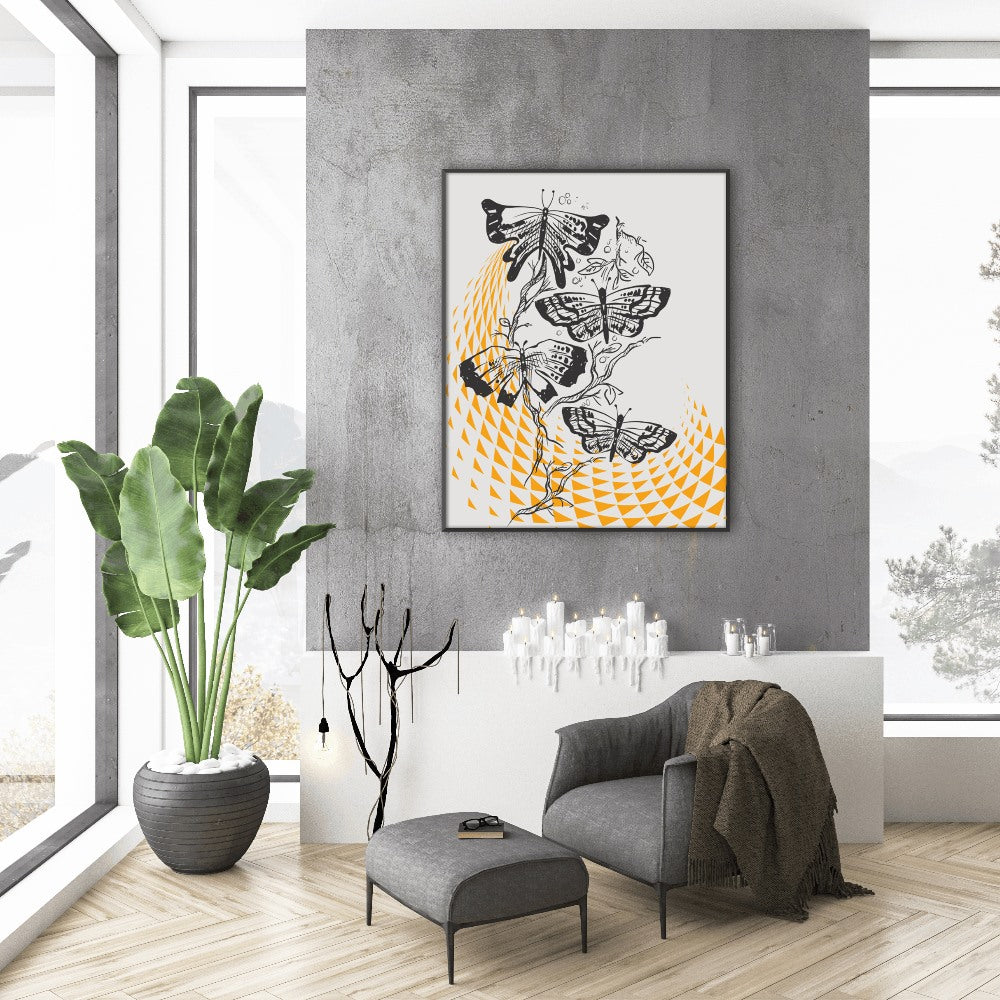 Butterfly - Ink On Canvas