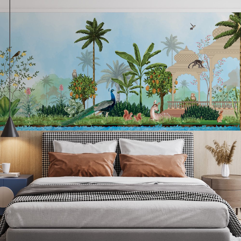 Animal kingdom, forest kingdom kids room wallpaper