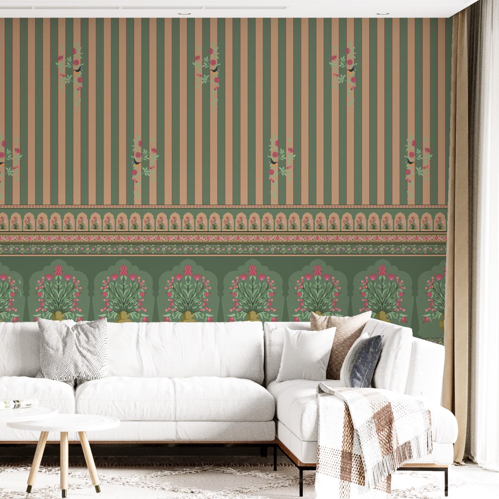 Symmetrical Garden bedroom wallpaper