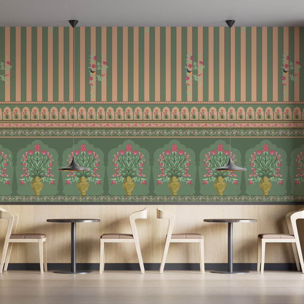 Symmetrical Garden bedroom wallpaper