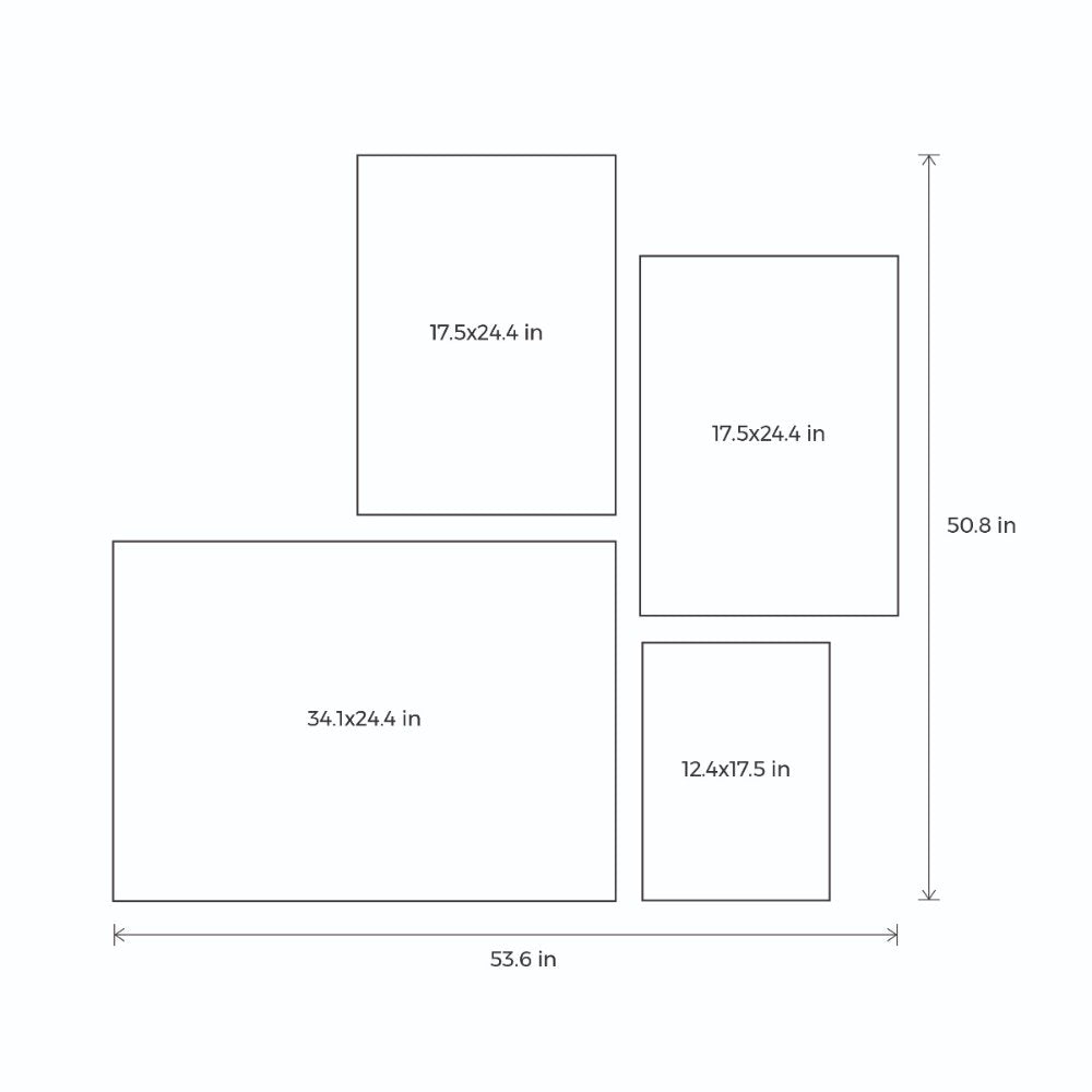 Combination of Nature and Abstract - Set of 4
