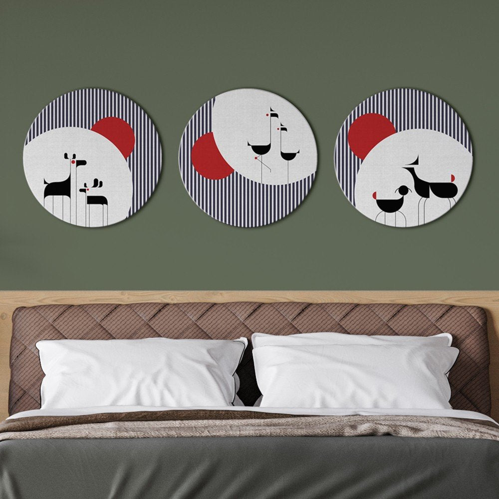 Love in lines - Round - Set of 3