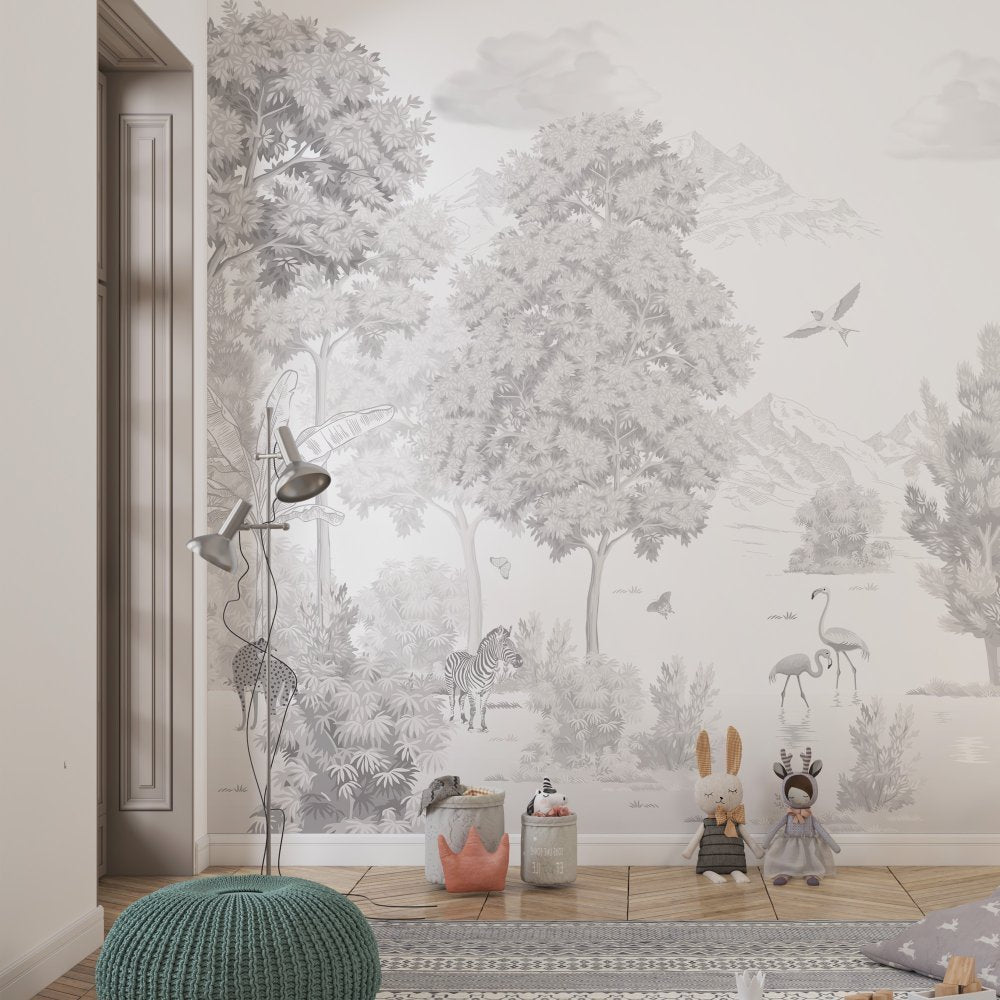 Nature land kids room wallpaper