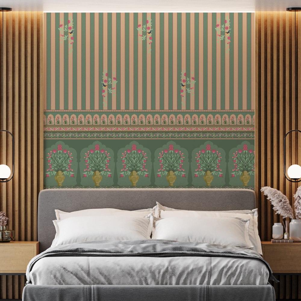 Symmetrical Garden bedroom wallpaper