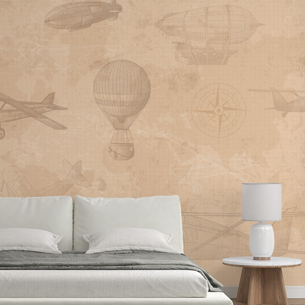 Lets Touch the Sky- Planes Wallpaper for Kids Room