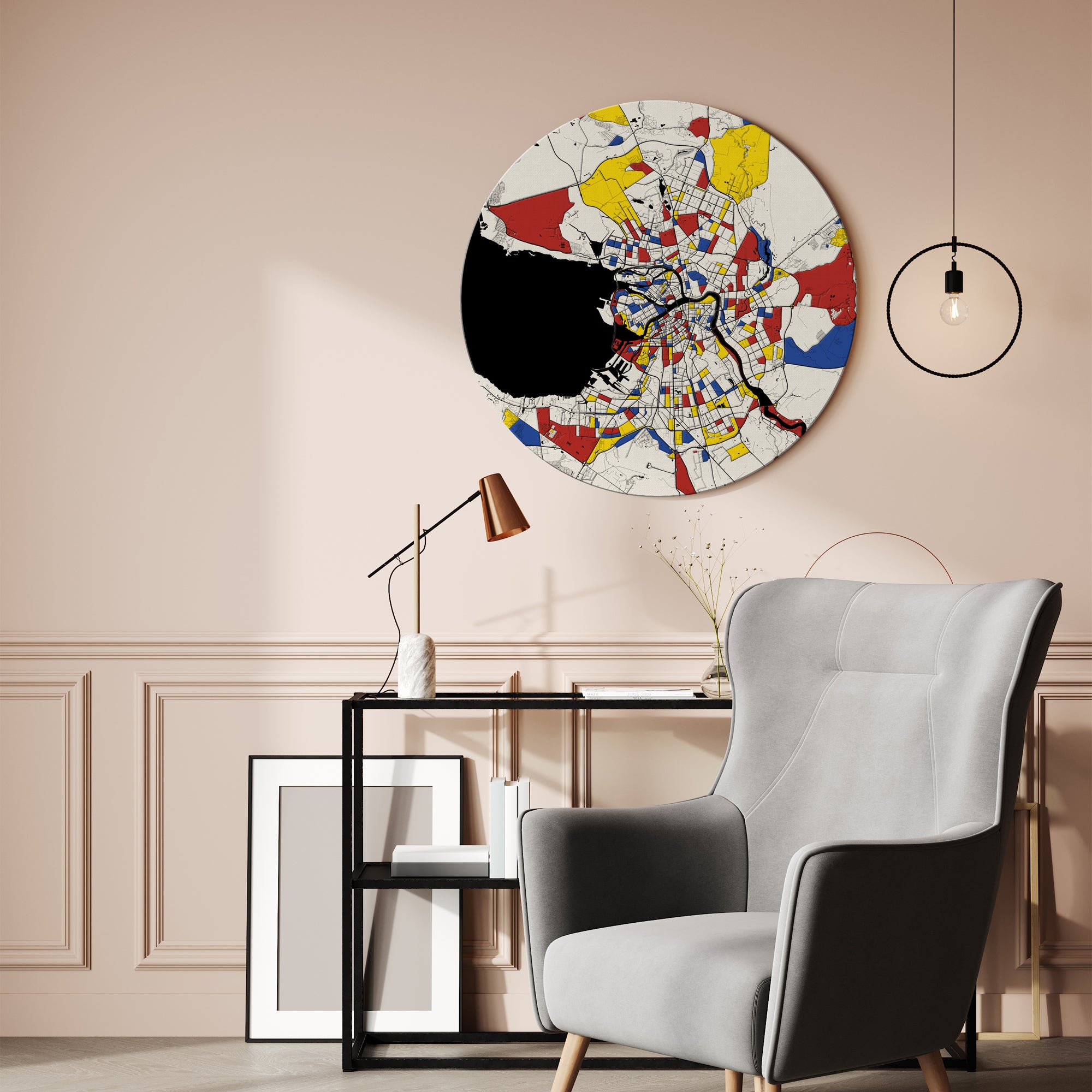 Mondrian Map - Round