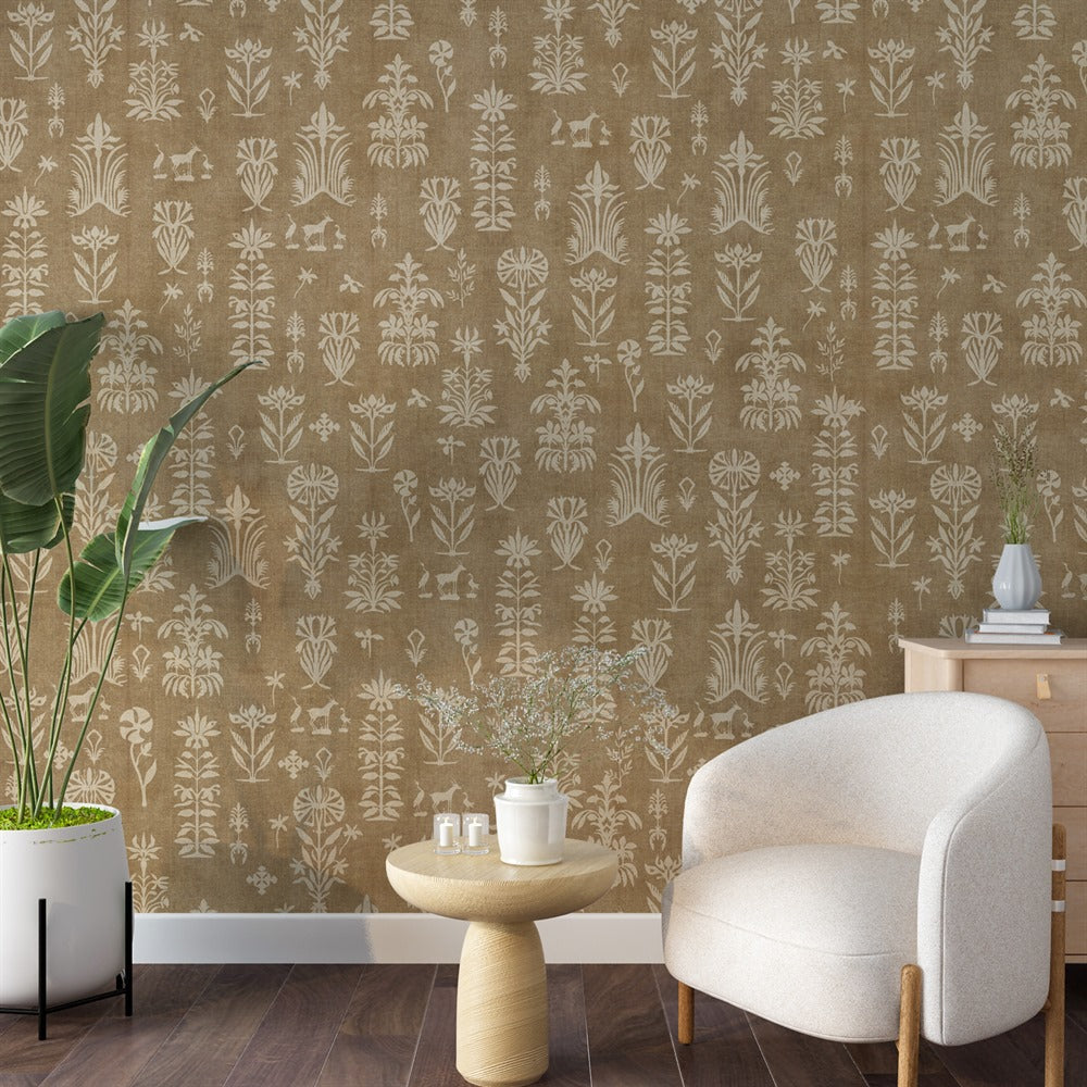 On the Earthy Space kids room wallpaper