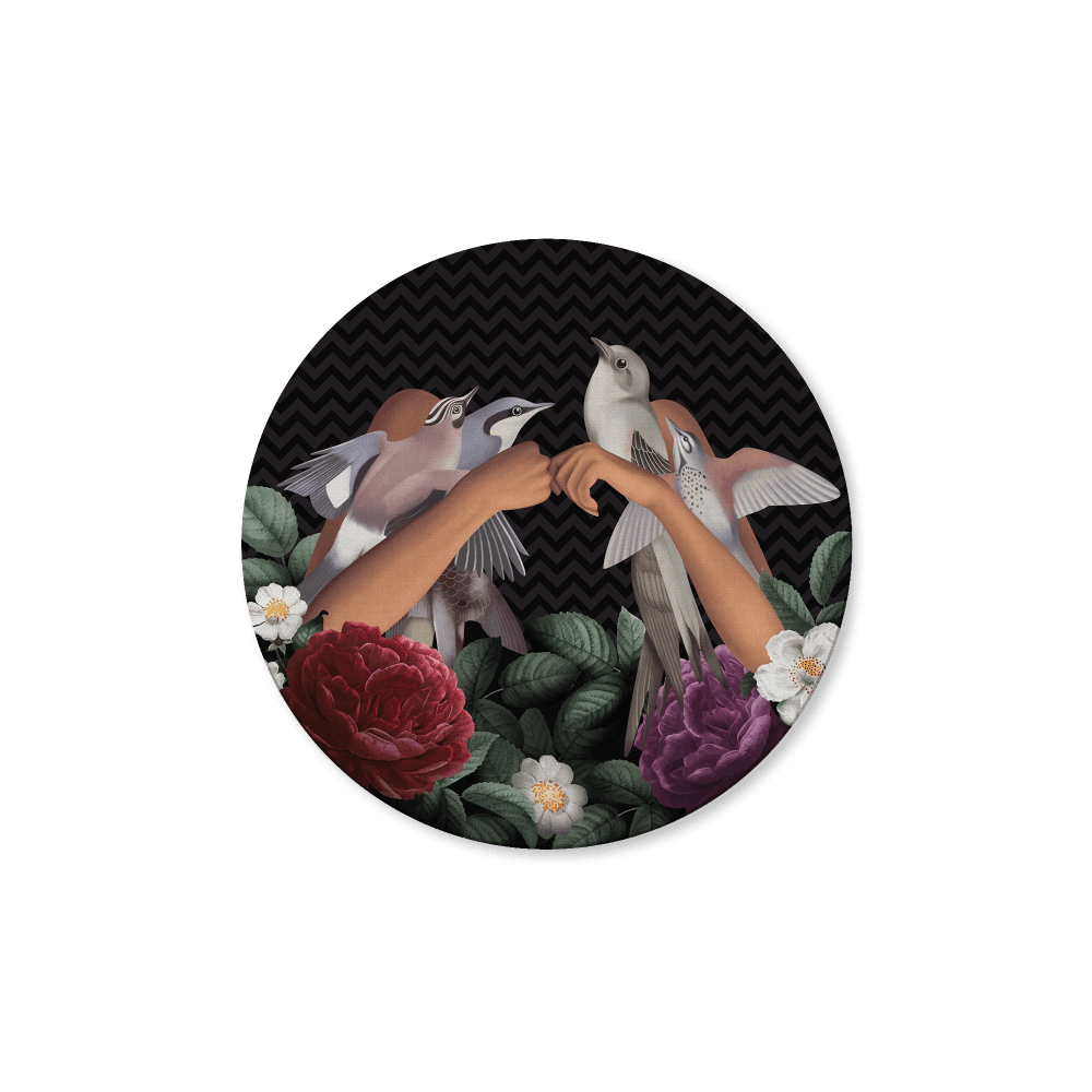 Birds Surrounded by Roses