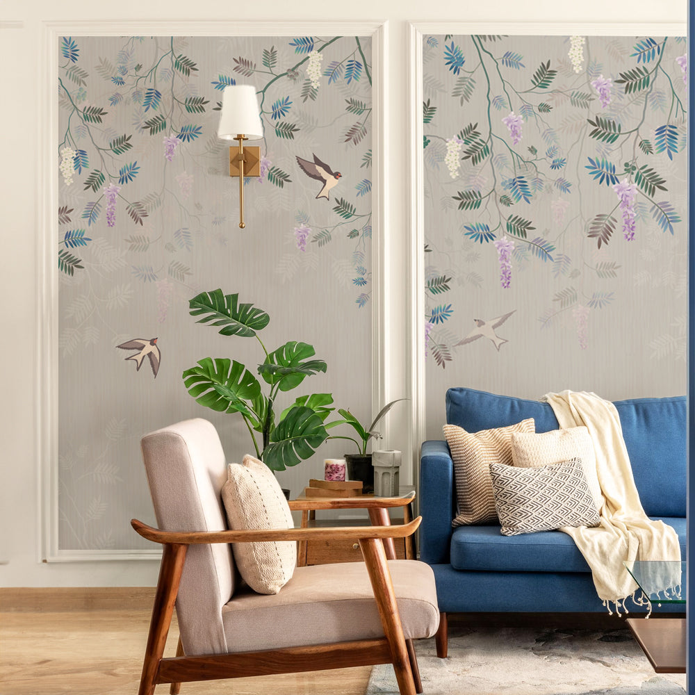 Hanging floral grey