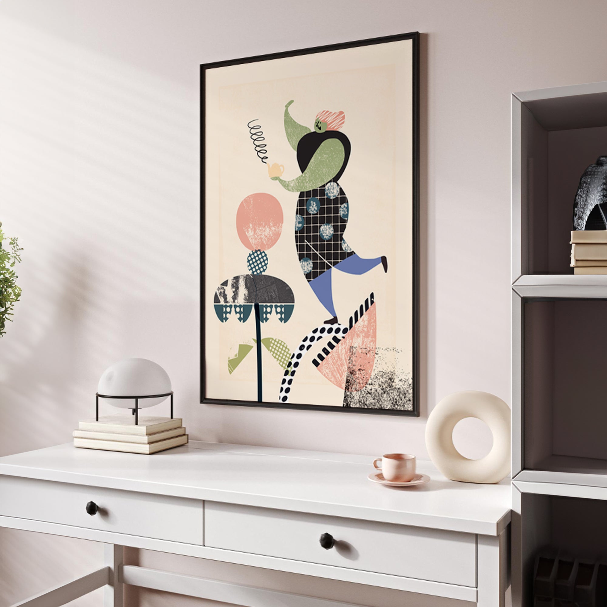 Whimsical Harmony – Abstract Modern Wall Art for Stylish Interiors