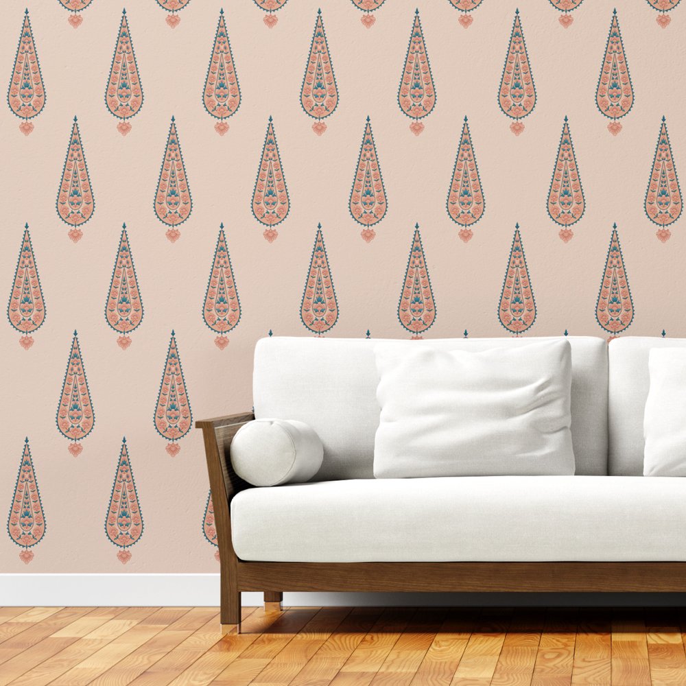 Bloom in Peach- Kids Room Wallpaper