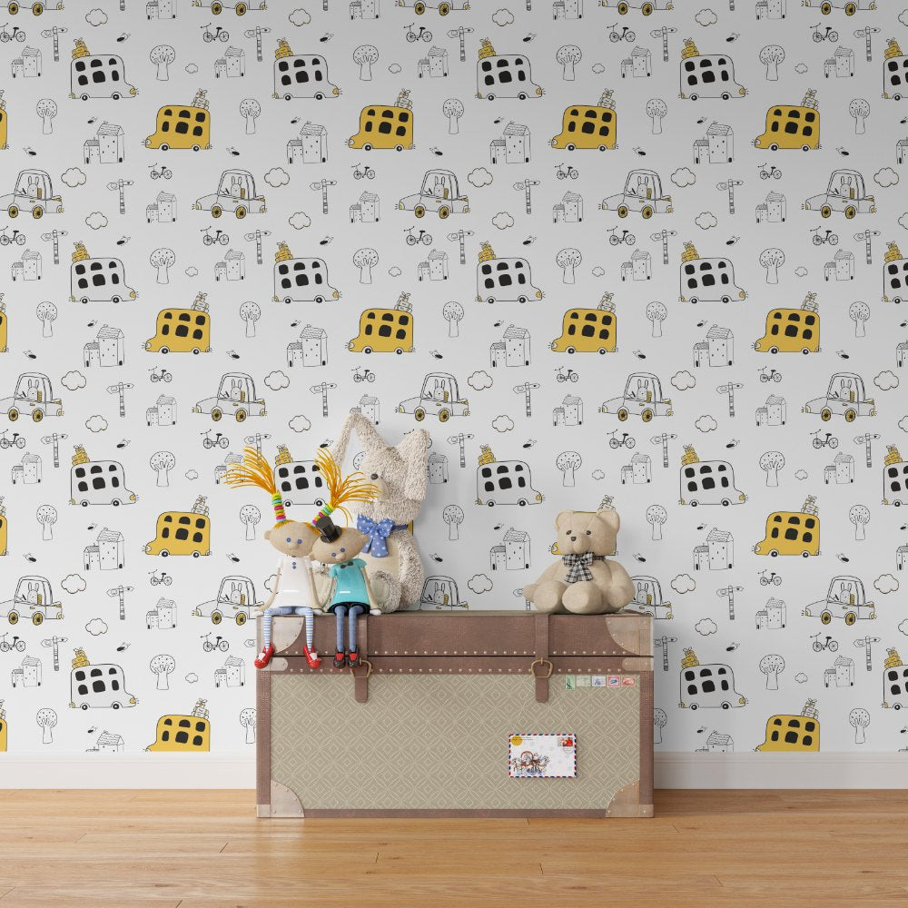 Traveling - kids room wallpaper