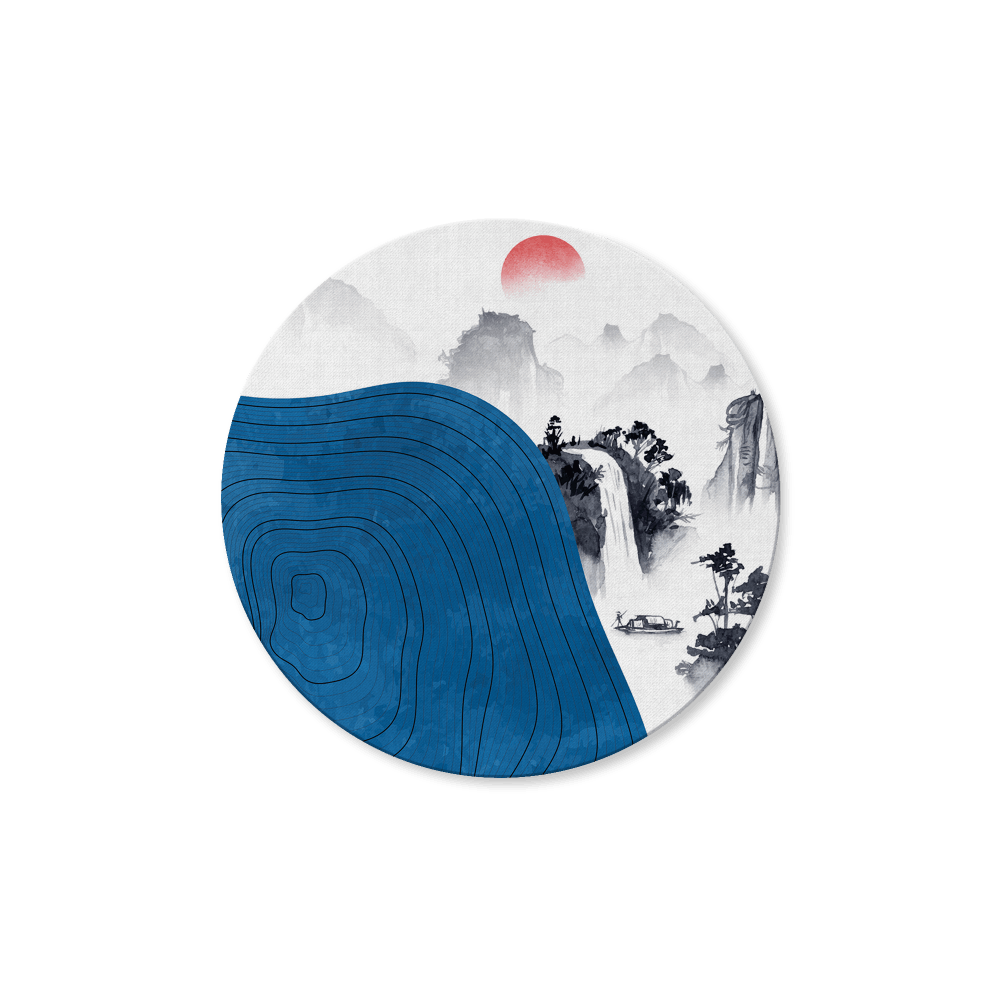 Japanese Ink Blue - Round