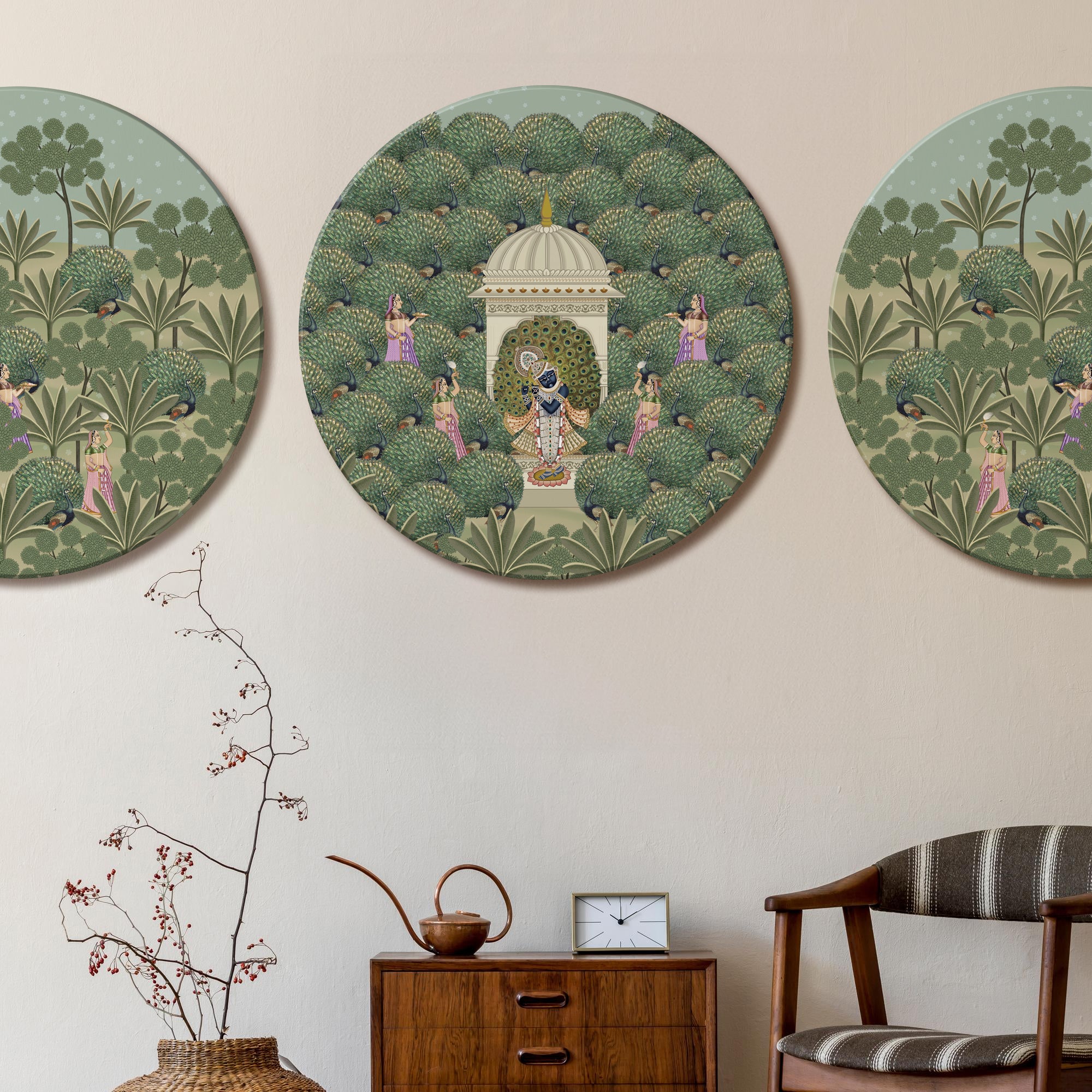 Krishna in the Garden of Bliss - Set of 3