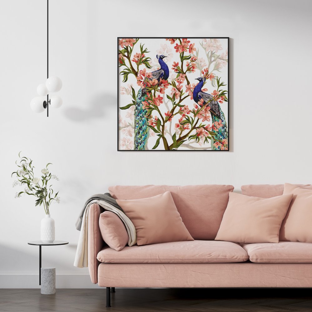 Peacock with Floral Galore