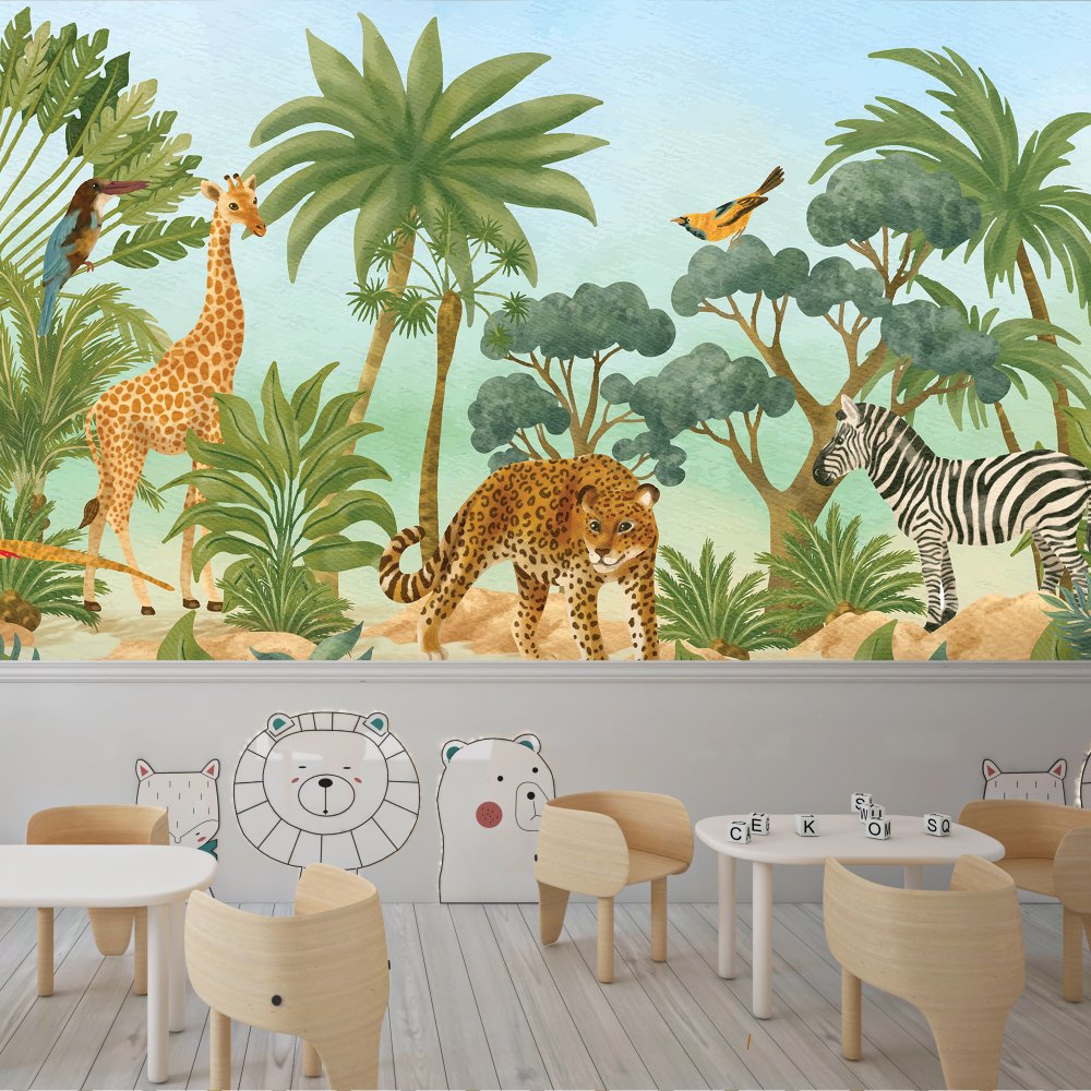 Animals Jungle kids room wallpaper