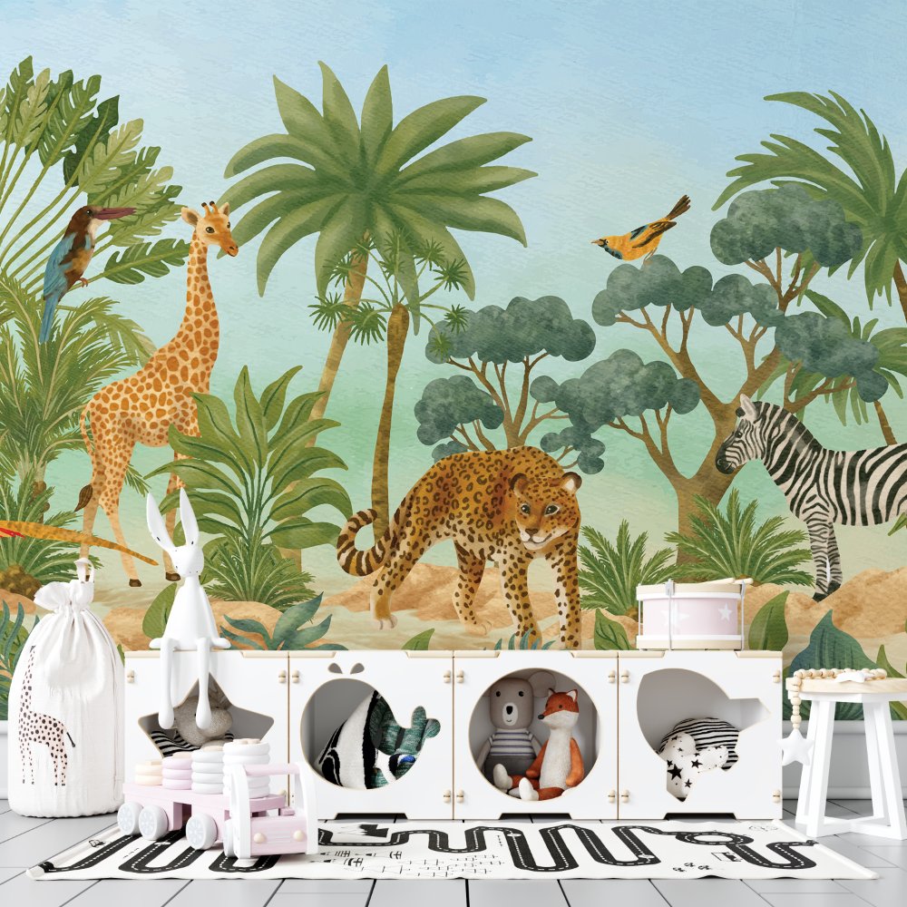 Animals Jungle kids room wallpaper