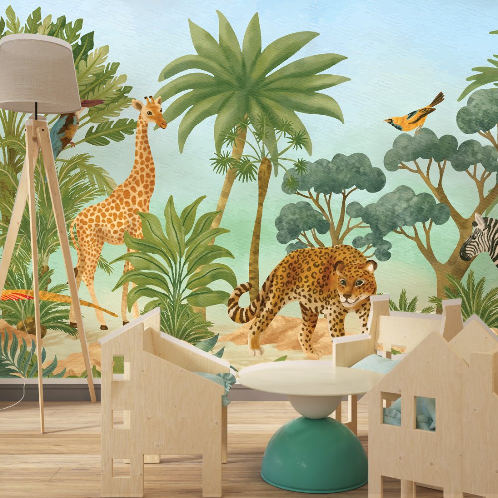 Animals Jungle kids room wallpaper