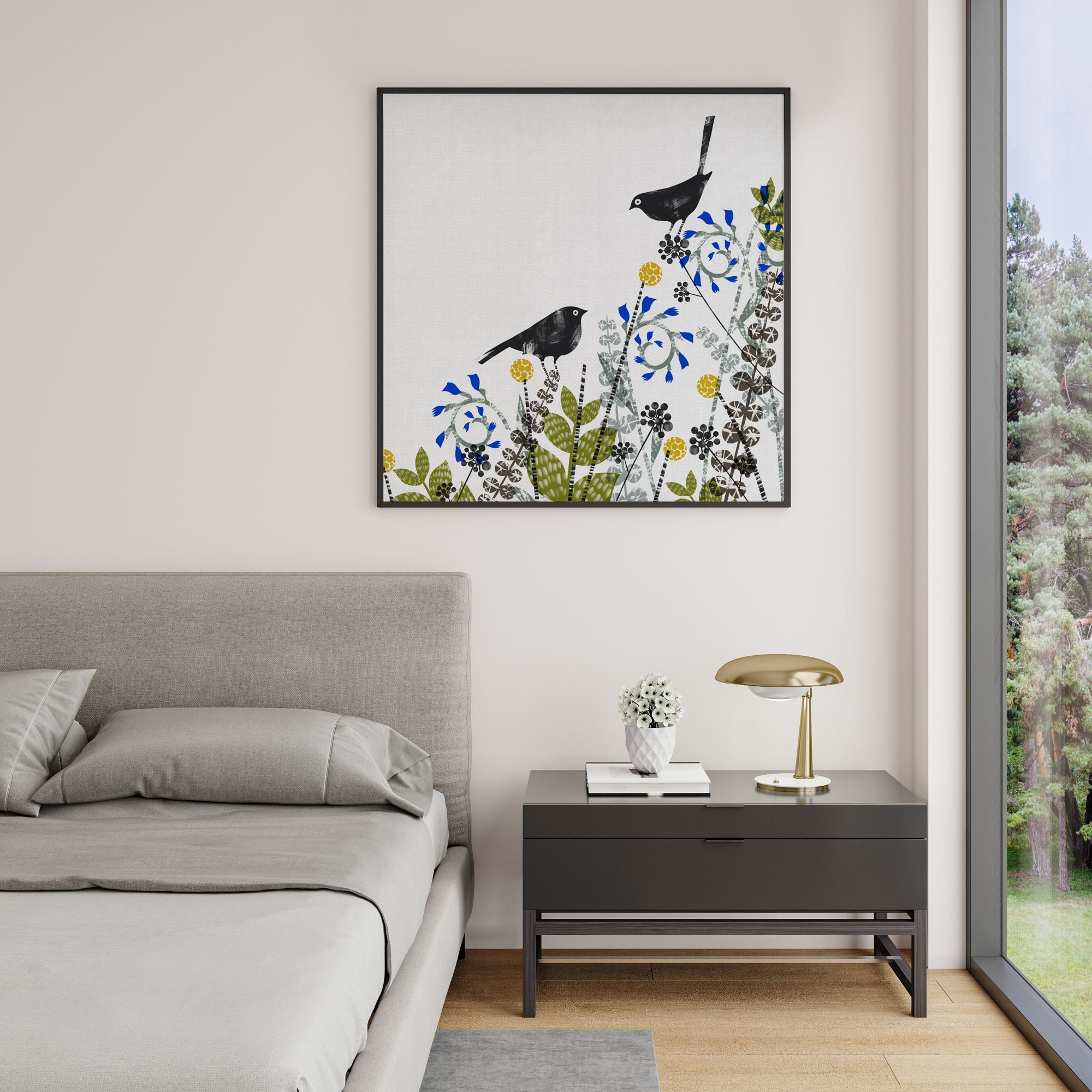 Birds In the Garden Wall Art