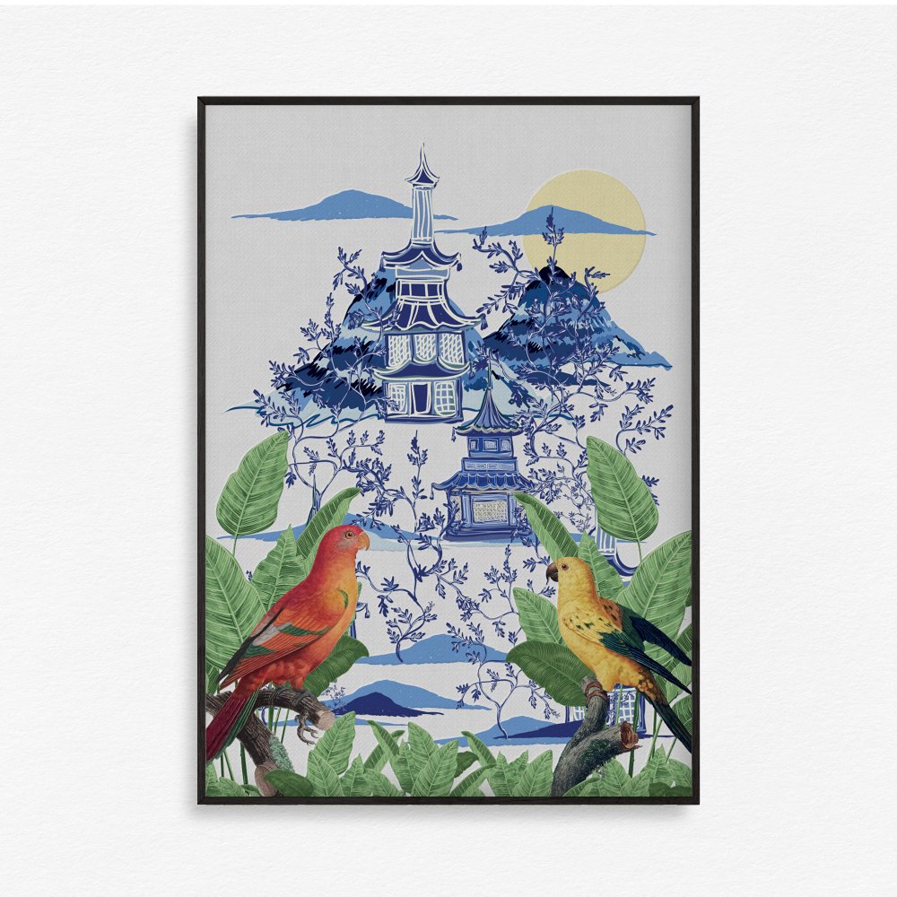 Blue House with Tropical Garden