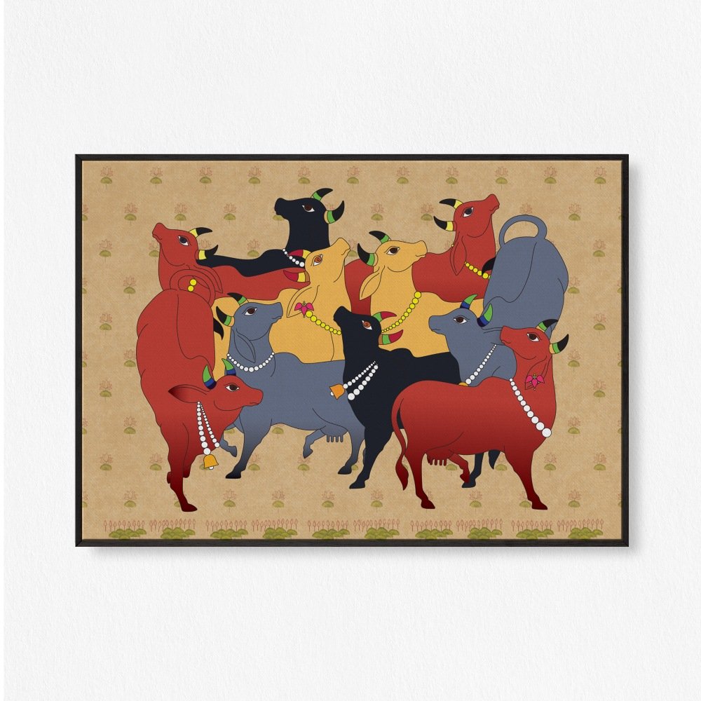 Divine Hues: An Abstract Pichwai