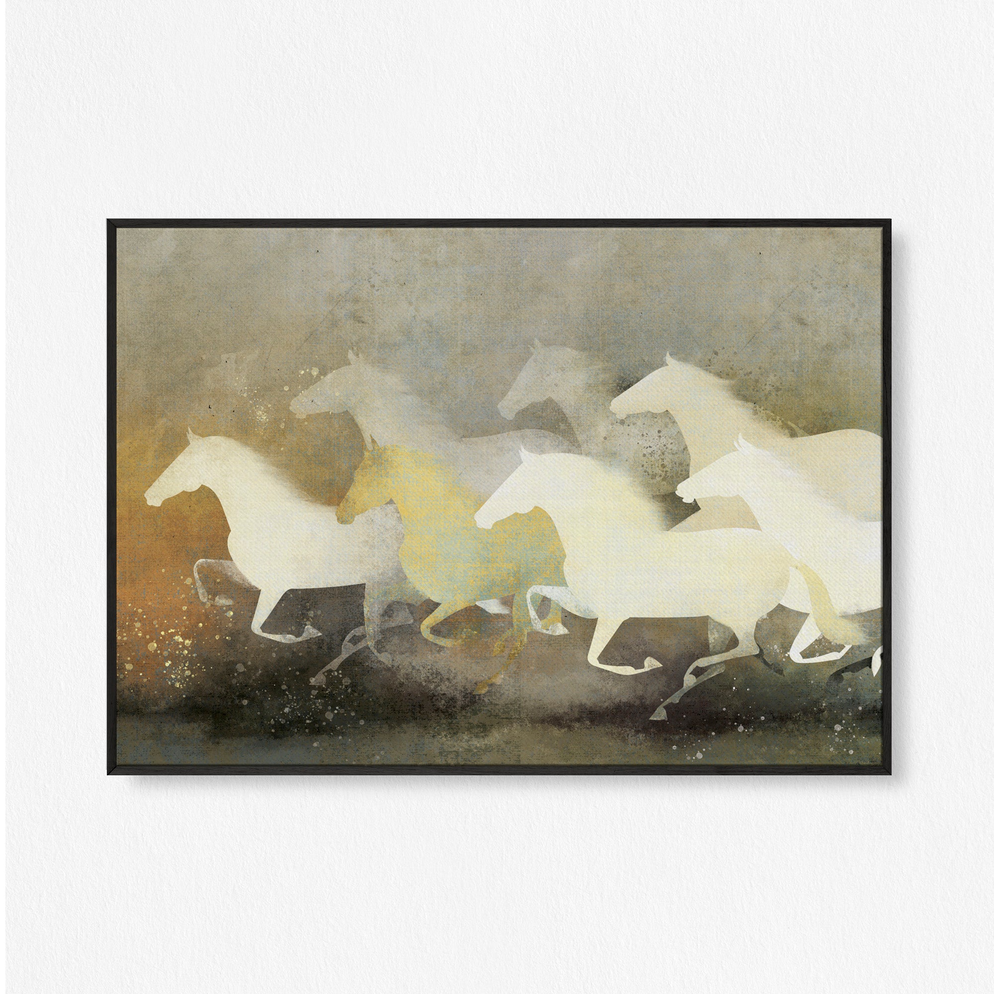 7 White Horses Vastu Wall Art