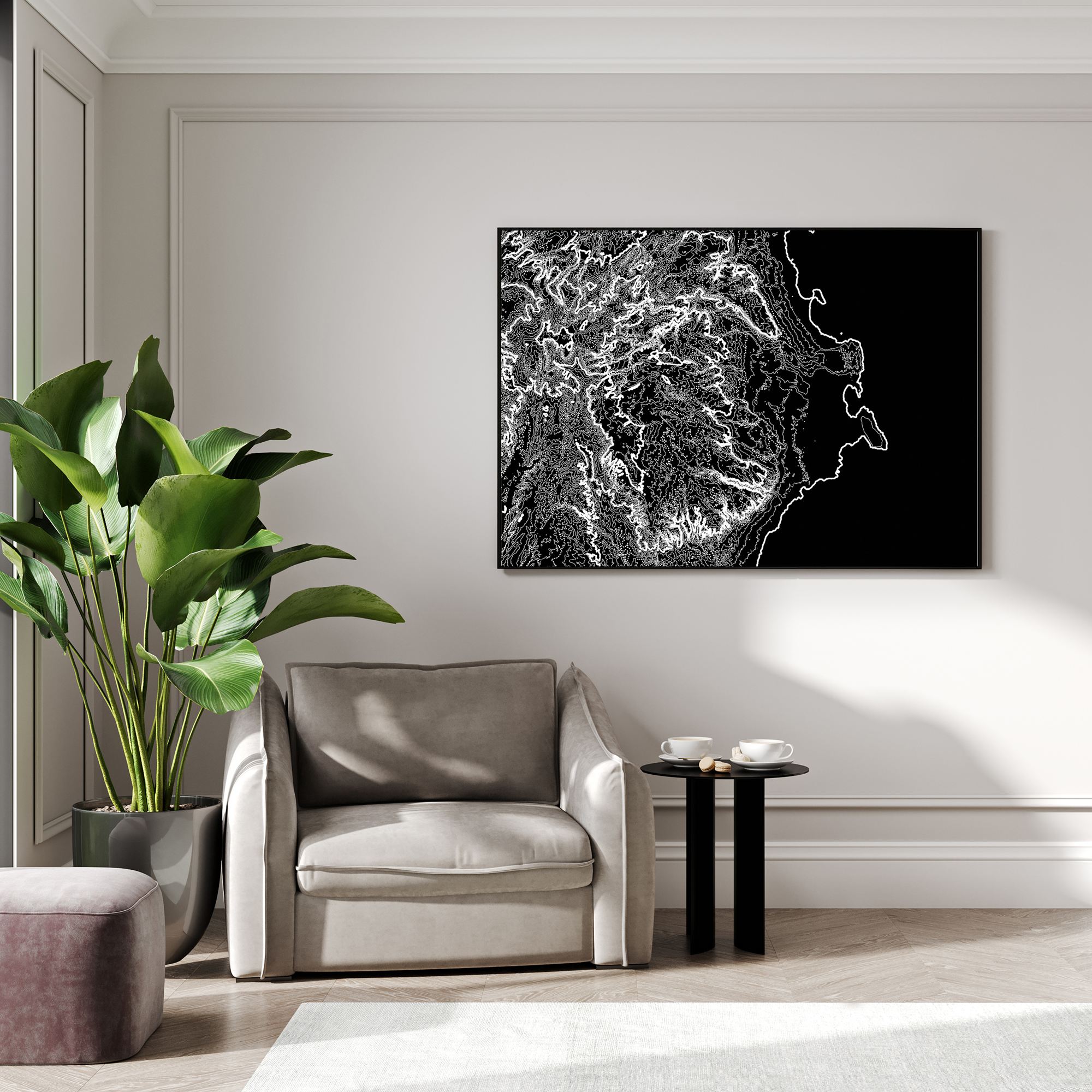 black sea wall art canvas painting