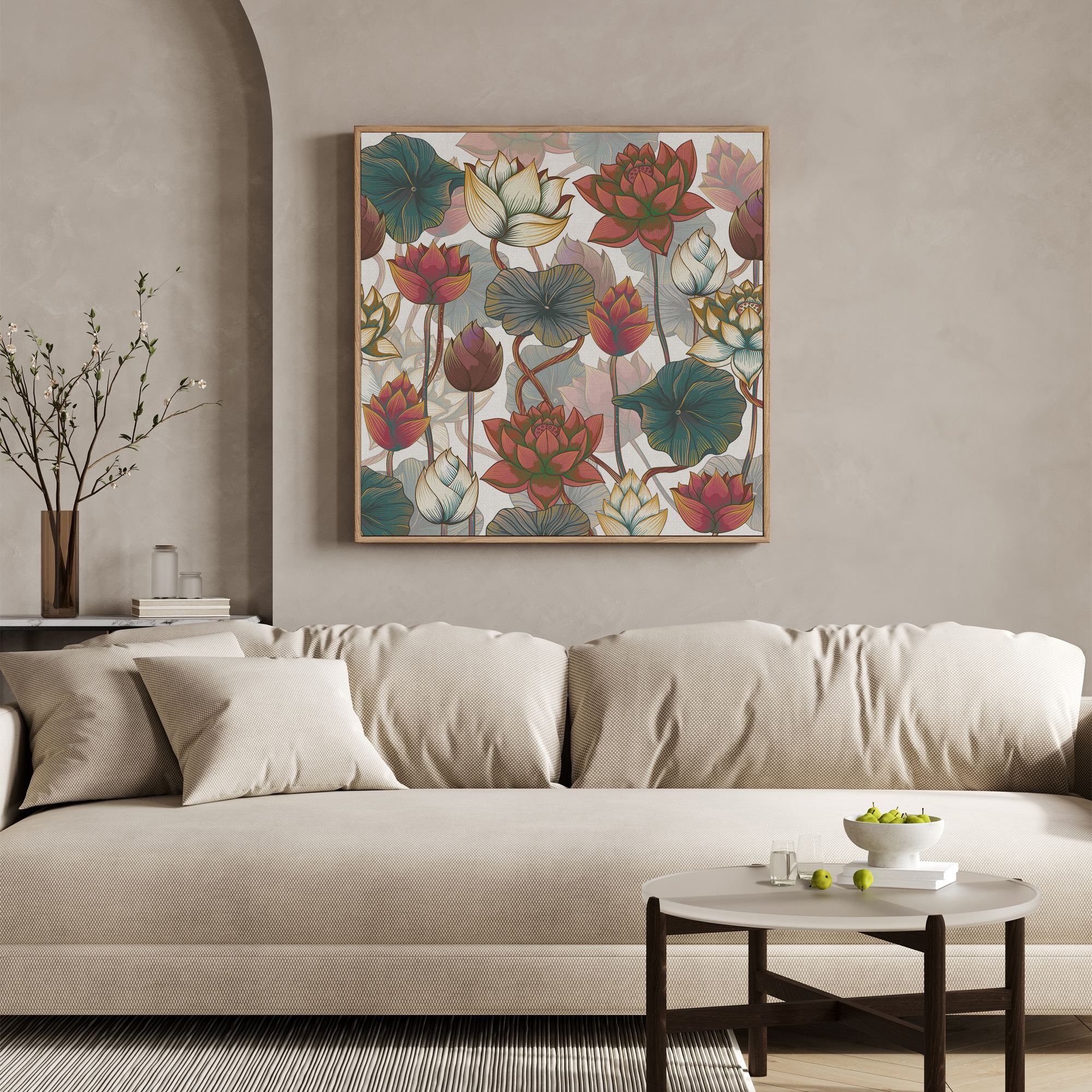 Blooming Glourious lotus wall art on Canvas