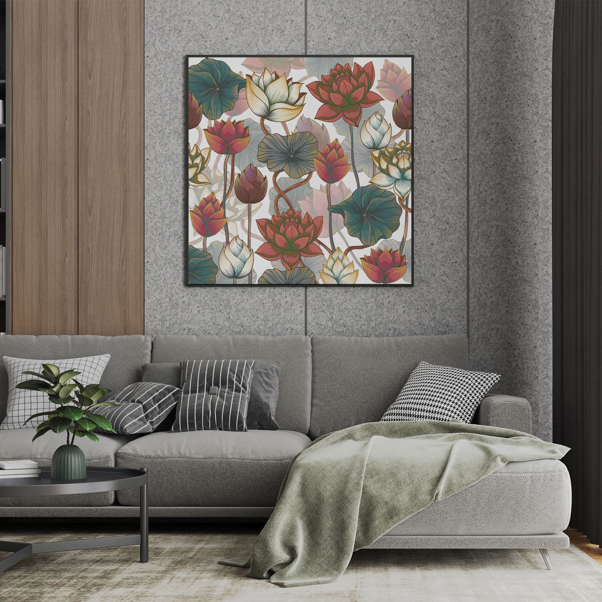 Blooming Glourious lotus wall art on Canvas