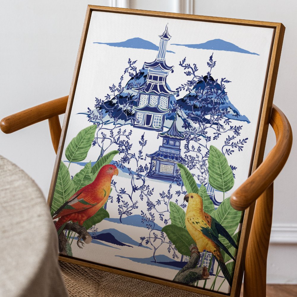 Blue House with Tropical Garden