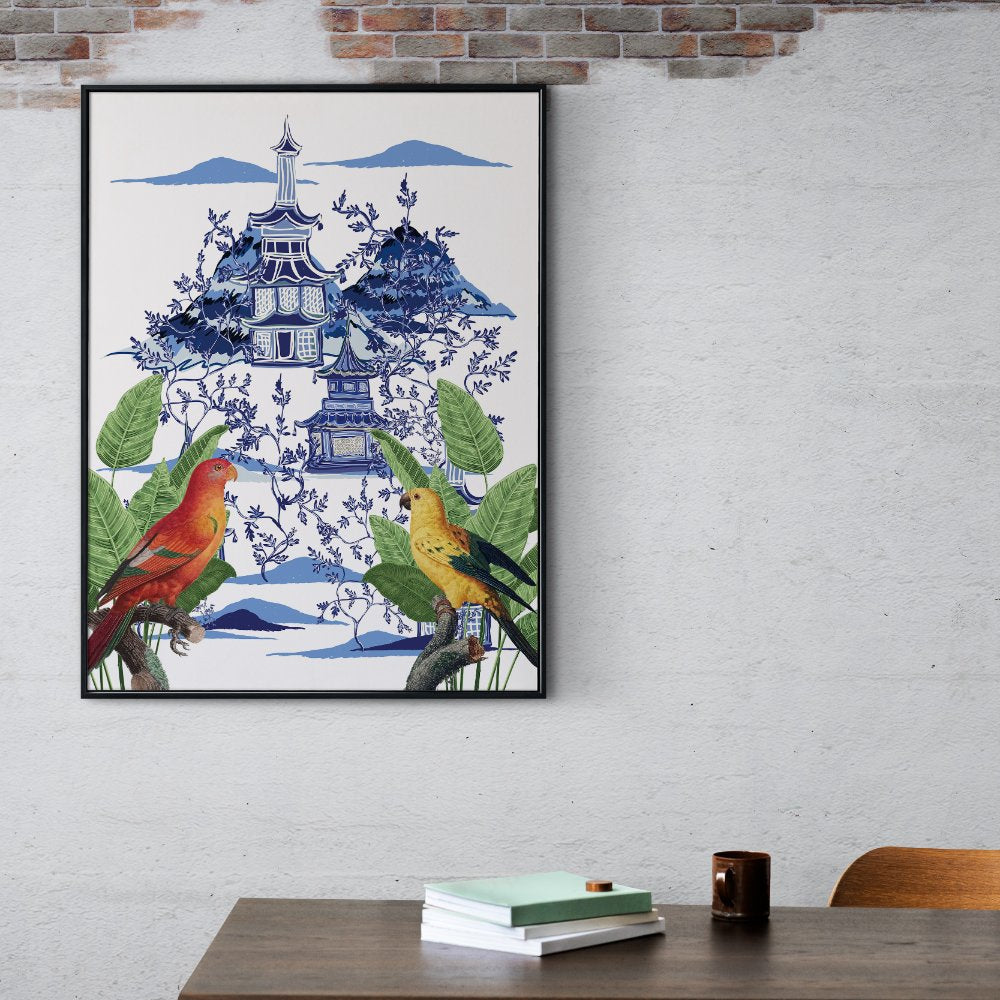 Blue House with Tropical Garden