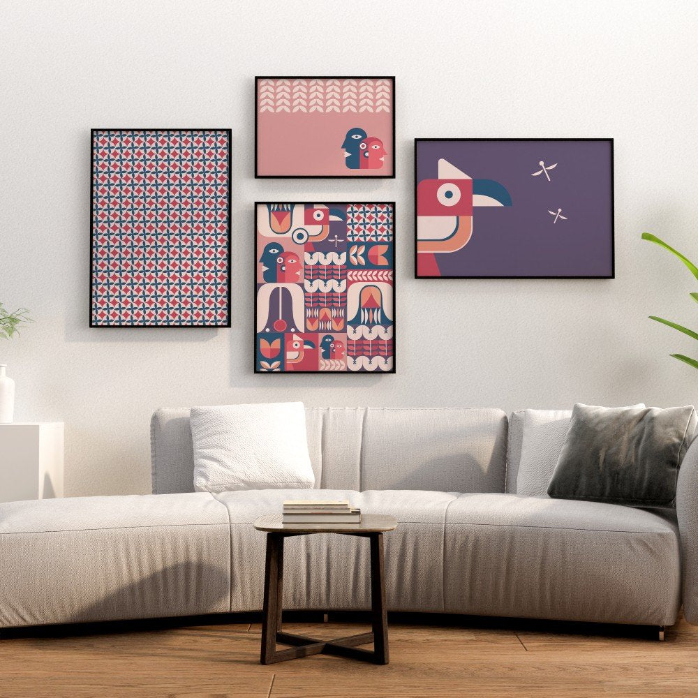 Blush on your Wall - set of 4