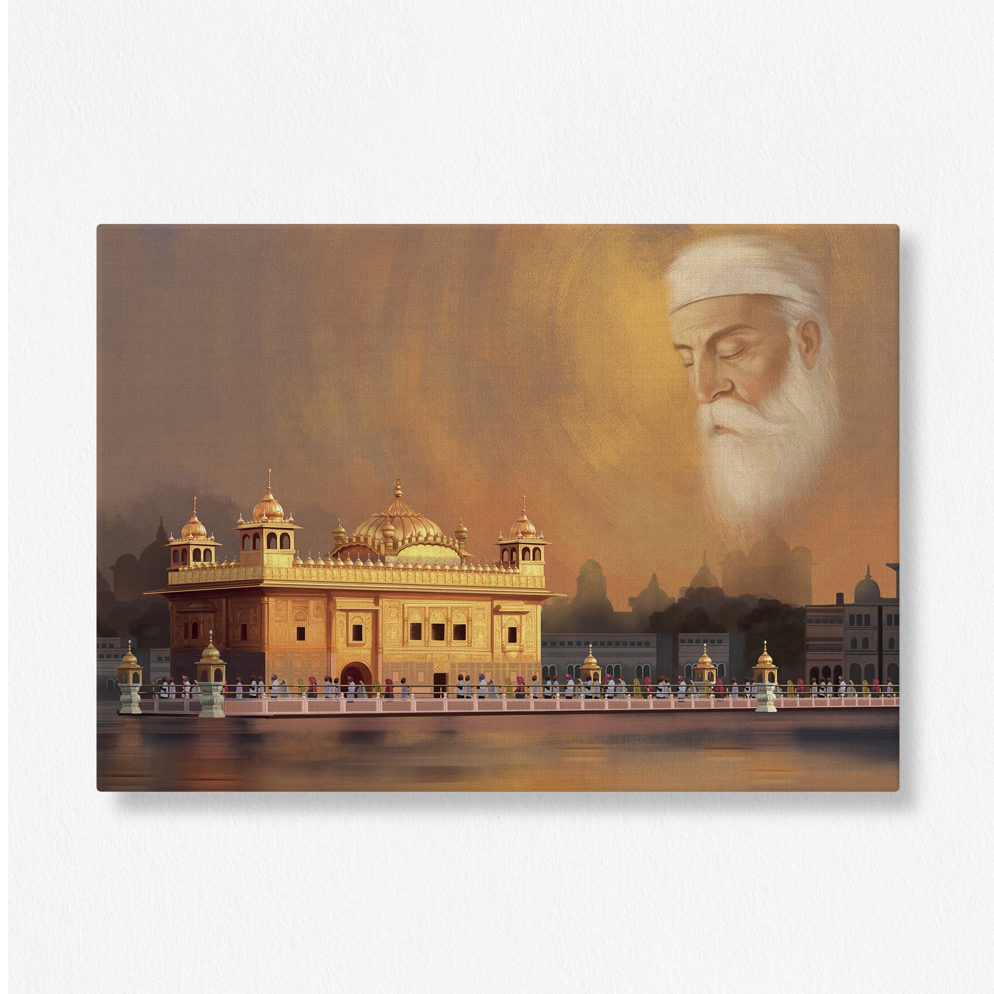 Divine Light of Amritsar-Shri Harmandir Sahib Ji – The Golden Temple Canvas Wall Art Painting