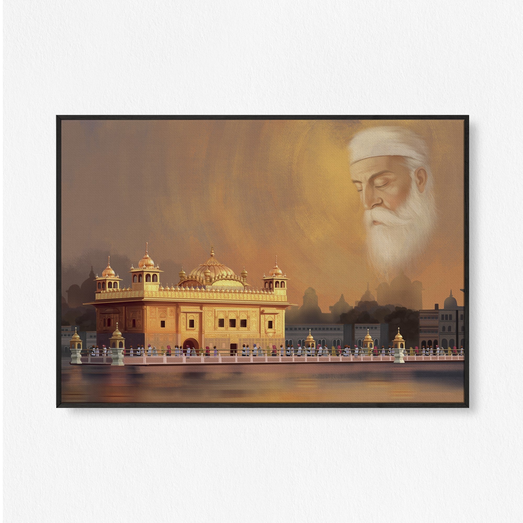 Divine Light of Amritsar-Shri Harmandir Sahib Ji – The Golden Temple Canvas Wall Art Painting