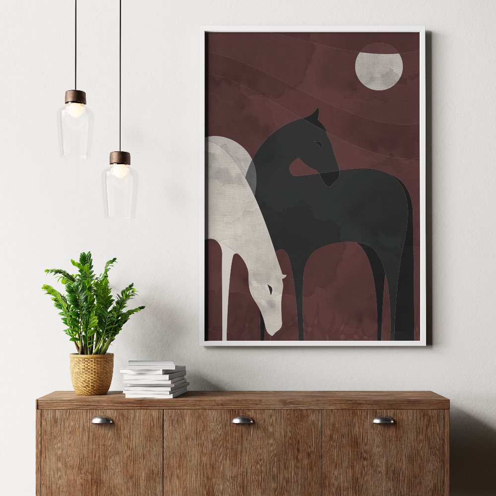 Two Horses in moon light