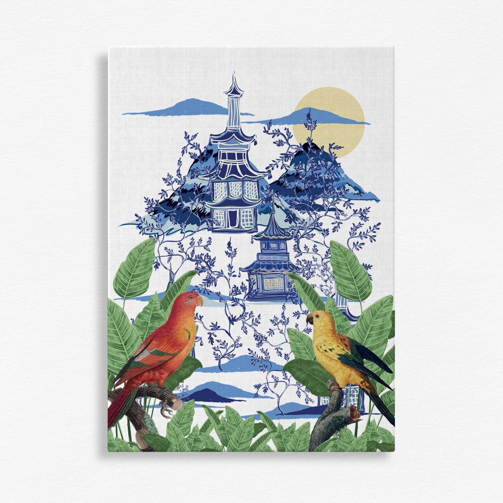 Blue House with Tropical Garden